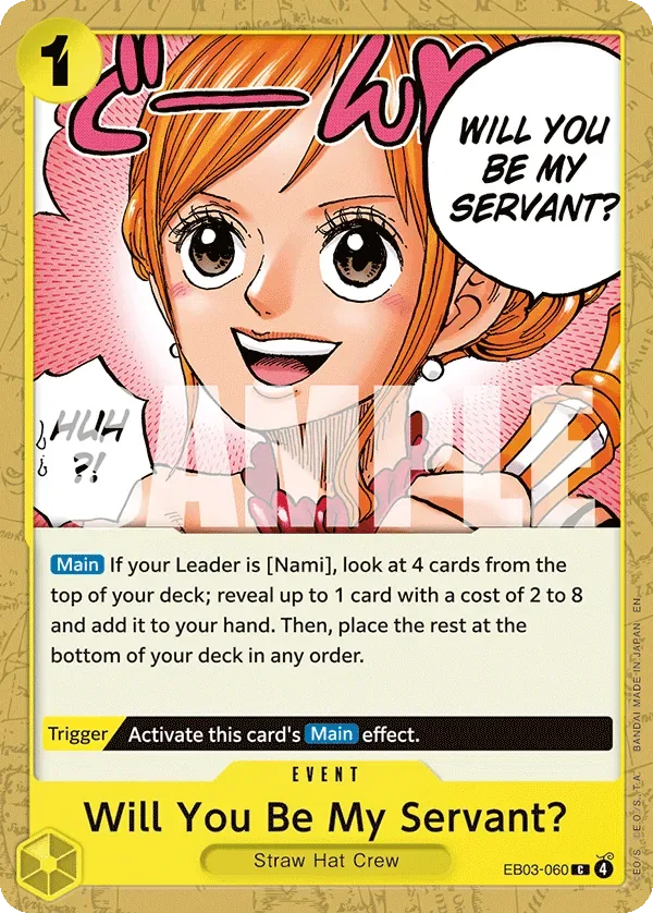 Will You Be My Servant? #EB03-060 Heroines Edition One Piece card