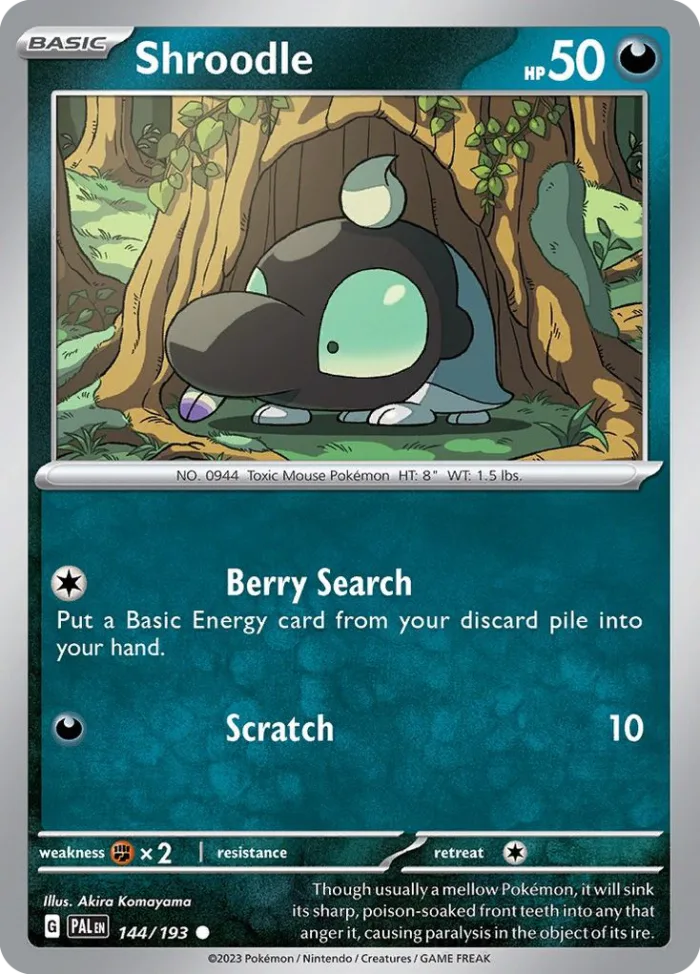 Shroodle #144 Paldea Evolved Pokemon card