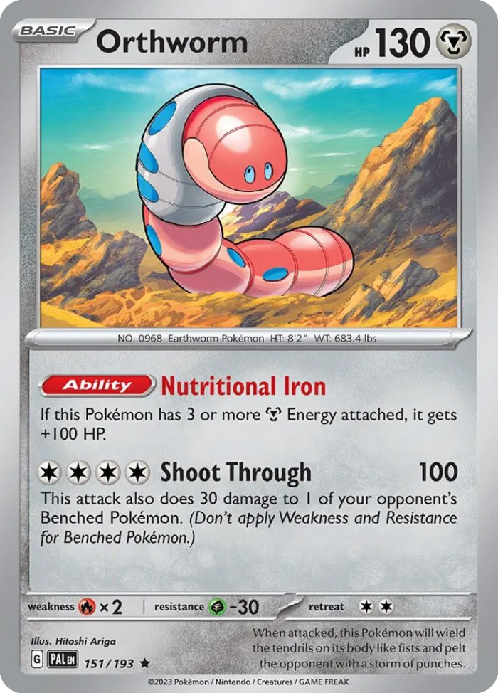 Orthworm #151 Paldea Evolved Pokemon card