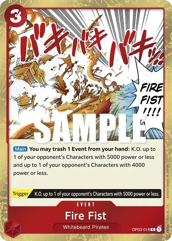 Fire Fist #OP03-018 Pillars of Strength One Piece card