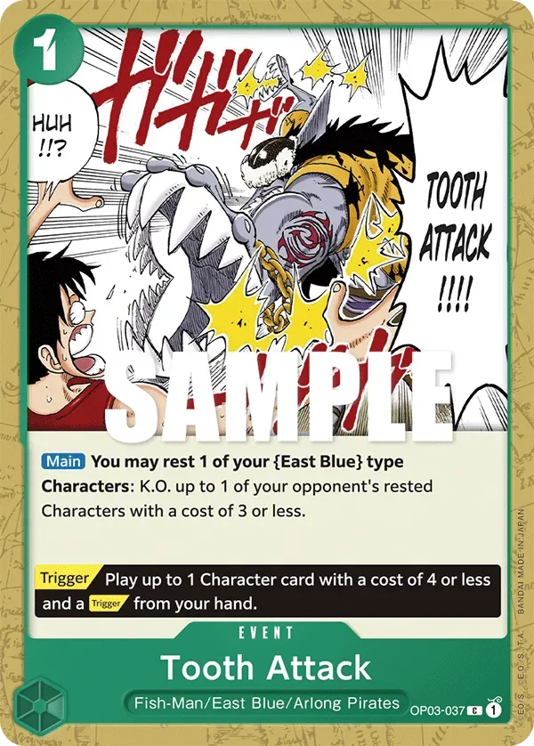 Tooth Attack #OP03-037 Pillars of Strength One Piece card