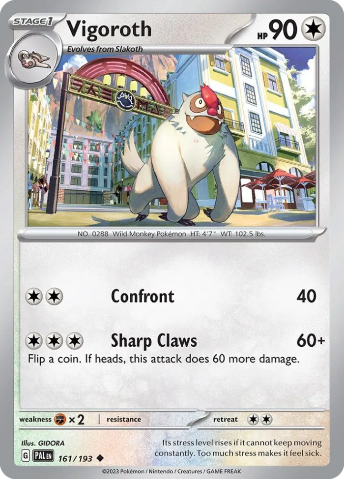 Vigoroth #161 Paldea Evolved Pokemon card