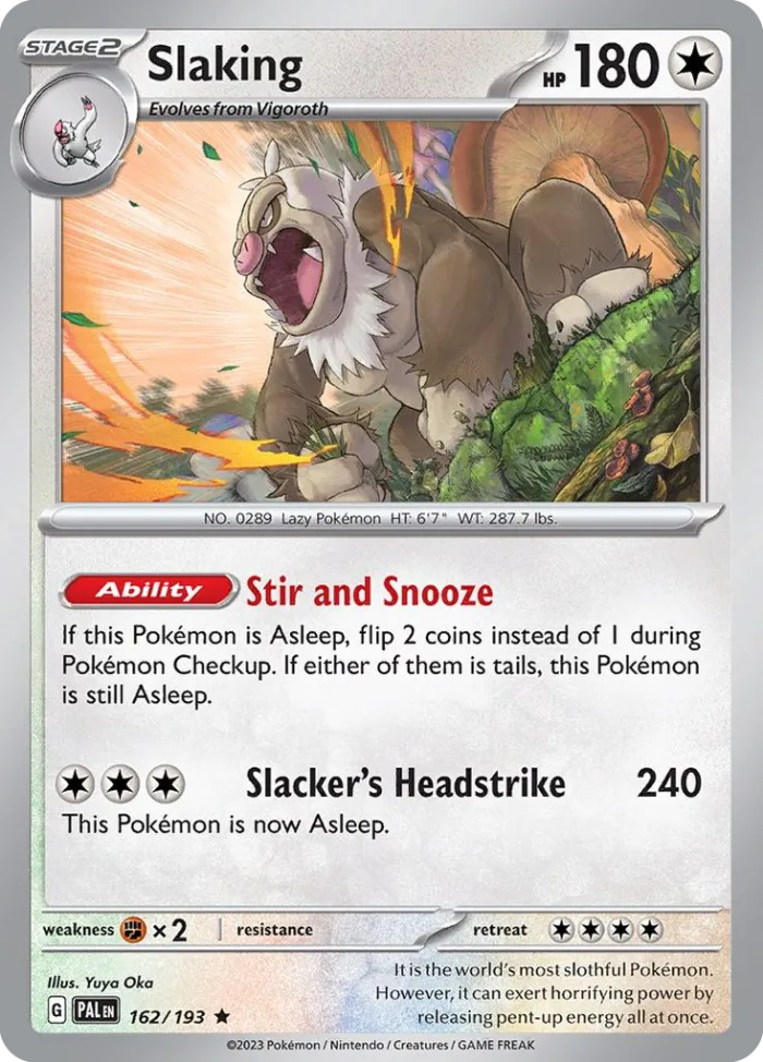 Slaking #162 Paldea Evolved Pokemon card