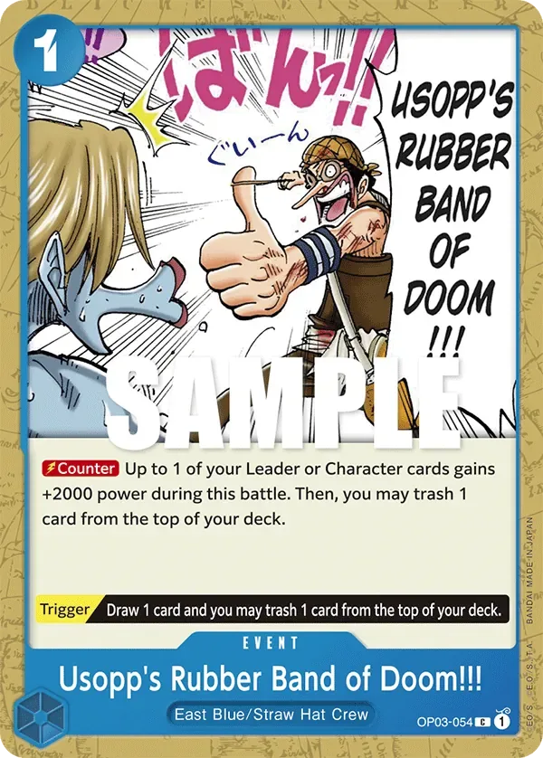 Usopp's Rubber Band of Doom!!! #OP03-054 Pillars of Strength One Piece card