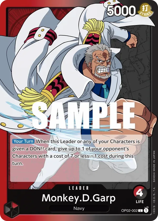 Monkey.D.Garp #OP02-002 Paramount War One Piece card