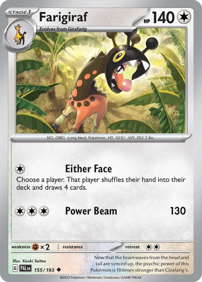 Farigiraf #155 Paldea Evolved Pokemon card