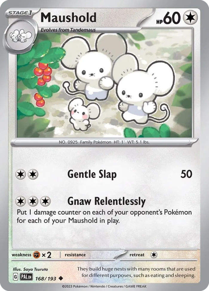 Maushold #168 Paldea Evolved Pokemon card
