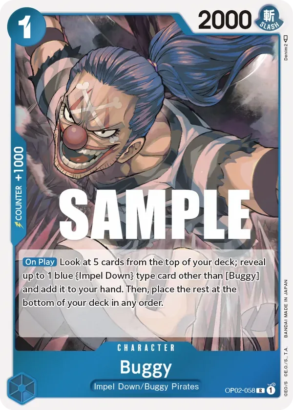 Buggy #OP02-058 Paramount War One Piece card
