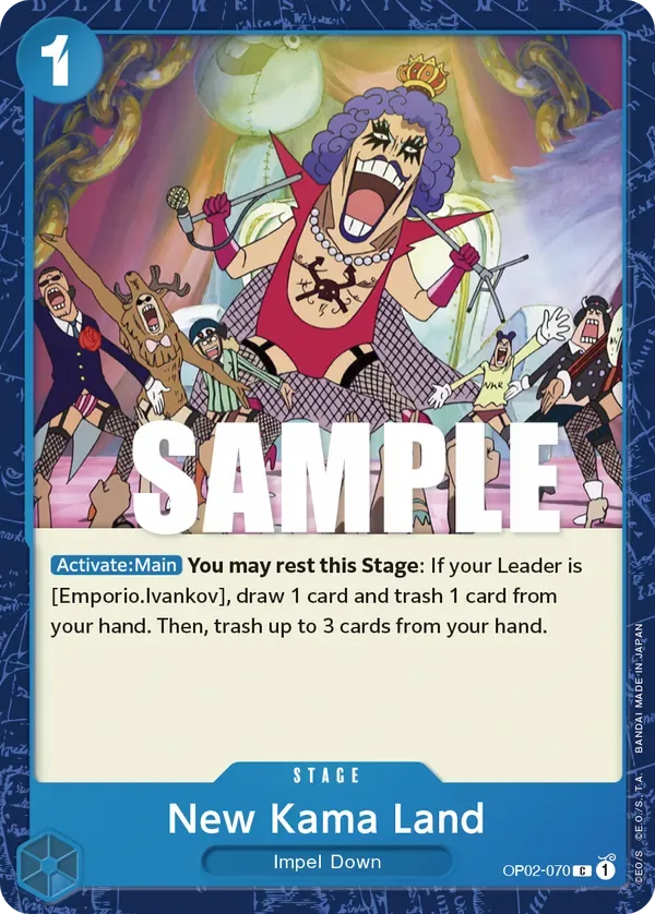New Kama Land #OP02-070 Paramount War One Piece card