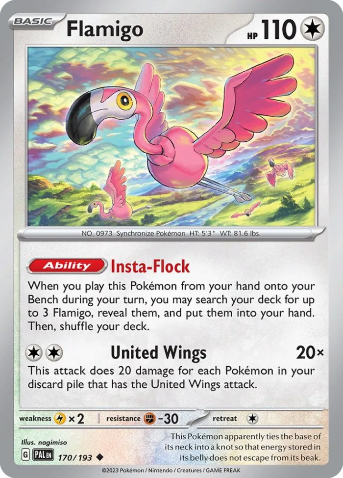 Flamigo #170 Paldea Evolved Pokemon card
