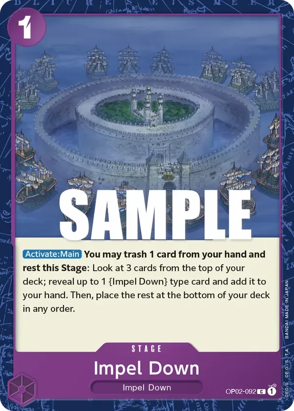 Impel Down #OP02-092 Paramount War One Piece card
