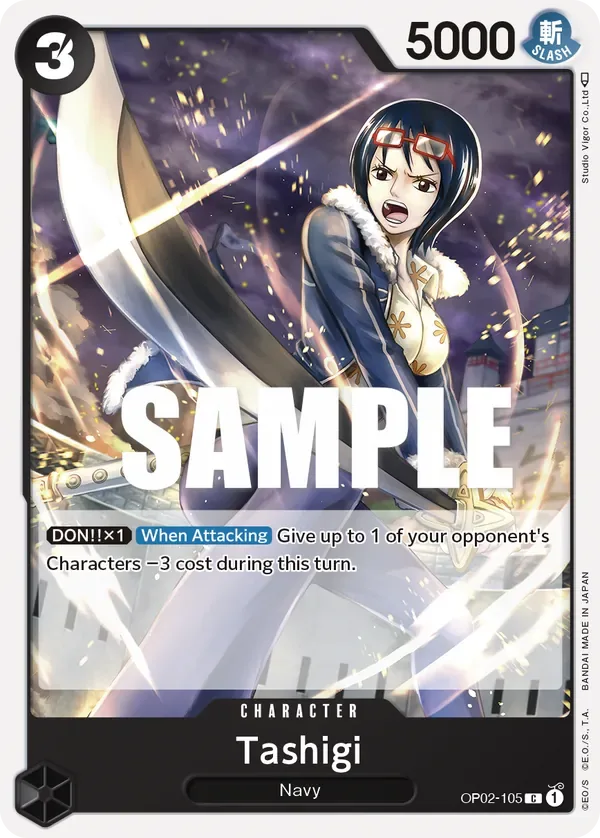 Tashigi #OP02-105 Paramount War One Piece card