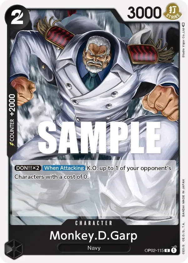 Monkey.D.Garp #OP02-115 Paramount War One Piece card