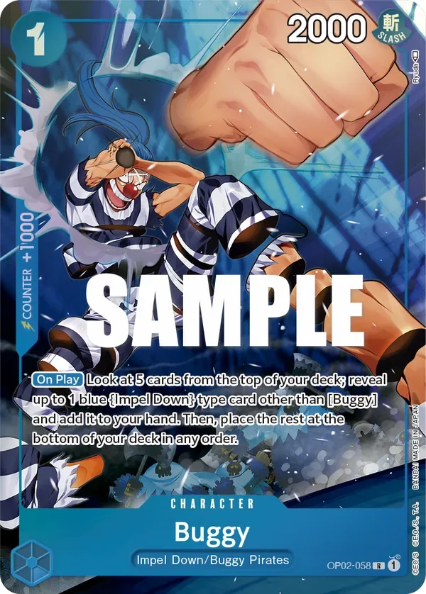 Buggy #OP02-058 Paramount War One Piece card