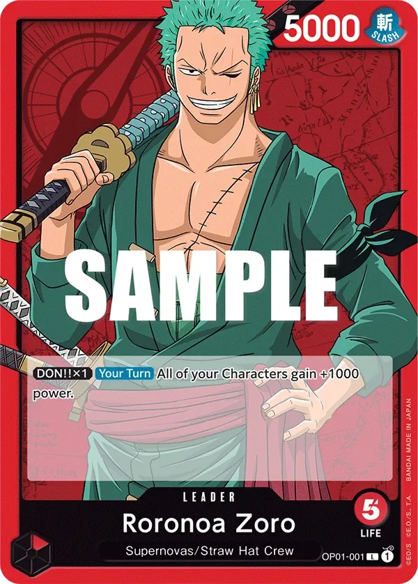 Roronoa Zoro #OP01-001 Romance Dawn One Piece card