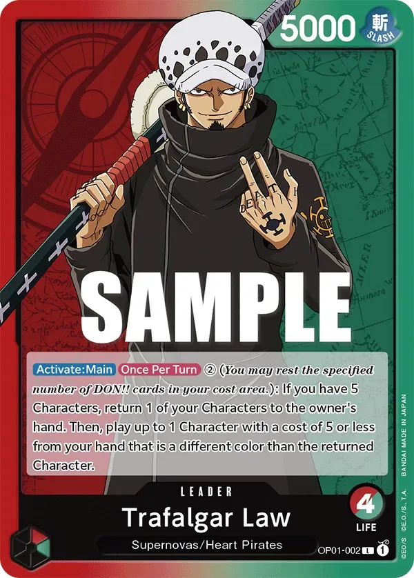Trafalgar Law #OP01-002 Romance Dawn One Piece card