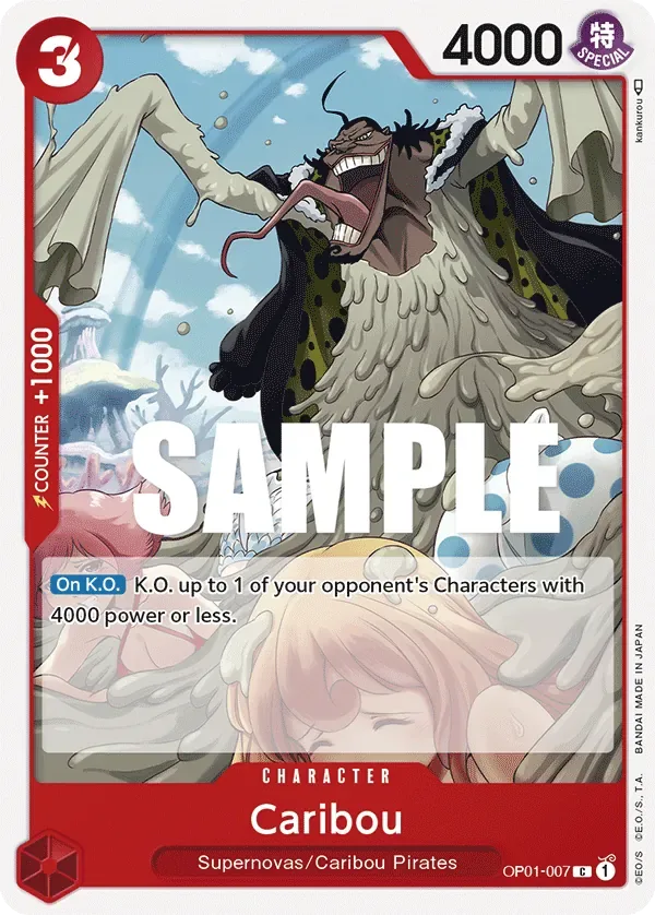 Caribou #OP01-007 Romance Dawn One Piece card