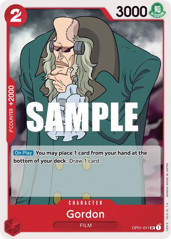 Gordon #OP01-011 Romance Dawn One Piece card