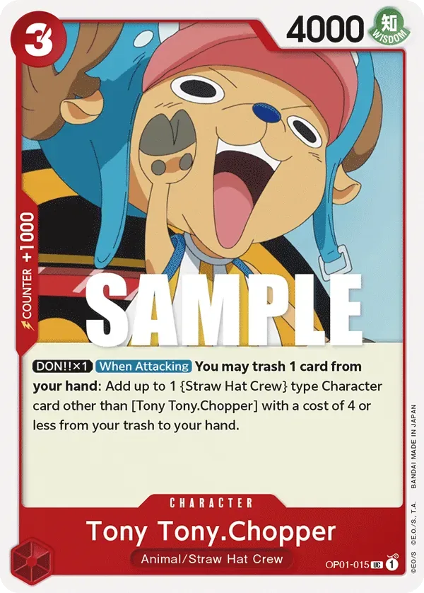 Tony Tony.Chopper #OP01-015 Romance Dawn One Piece card