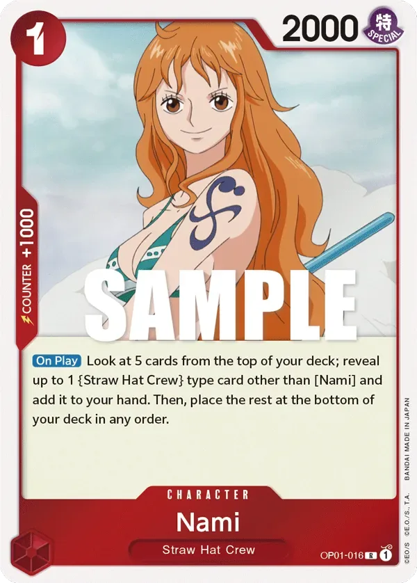 Nami #OP01-016 Romance Dawn One Piece card