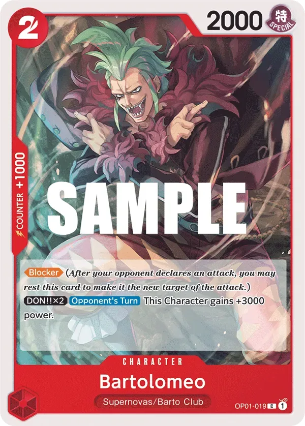 Bartolomeo #OP01-019 Romance Dawn One Piece card