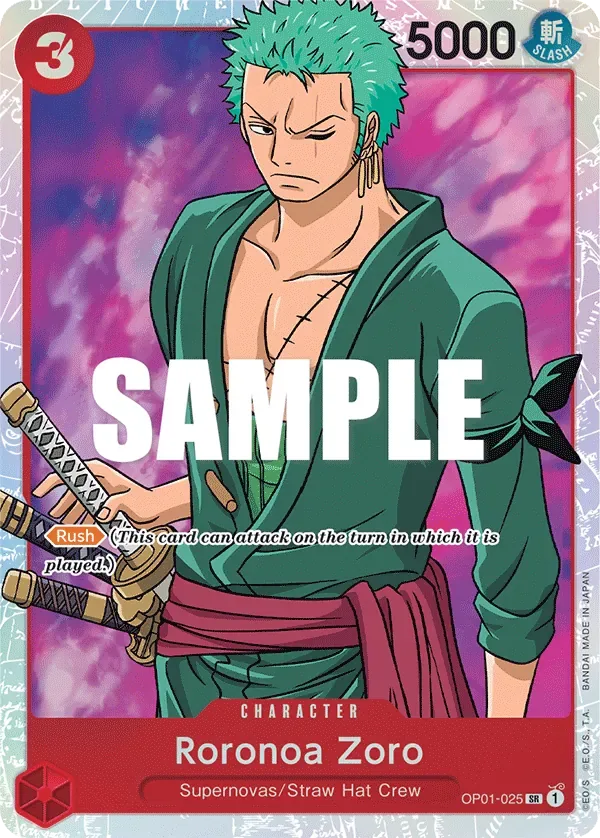 Roronoa Zoro #OP01-025 Romance Dawn One Piece card