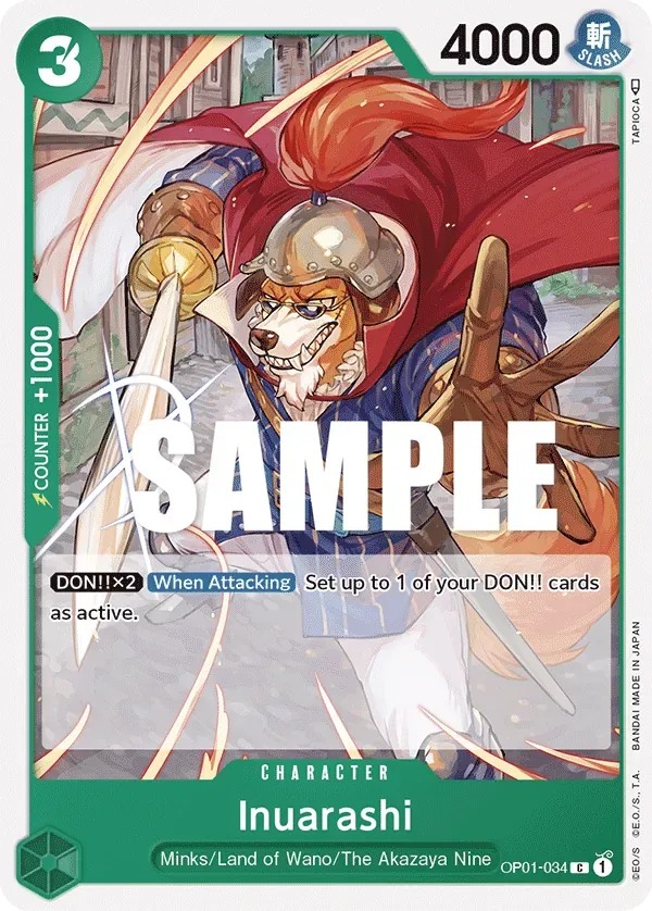 Inuarashi #OP01-034 Romance Dawn One Piece card