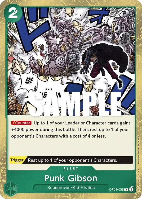 Punk Gibson #OP01-058 Romance Dawn One Piece card