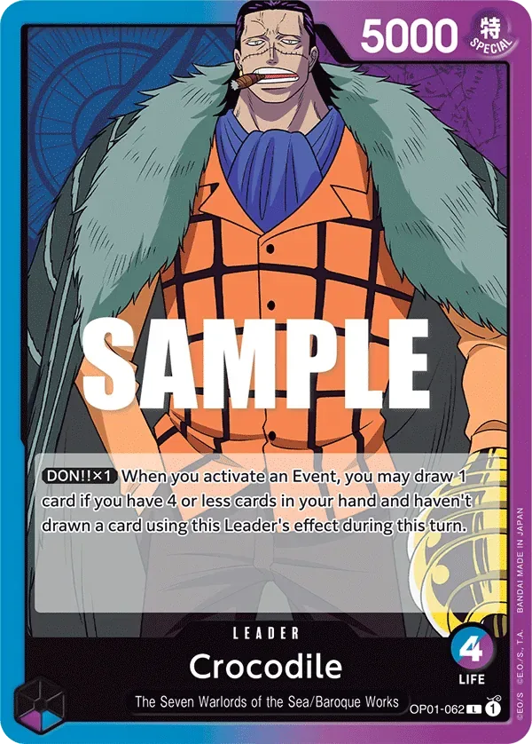 Crocodile #OP01-062 Romance Dawn One Piece card