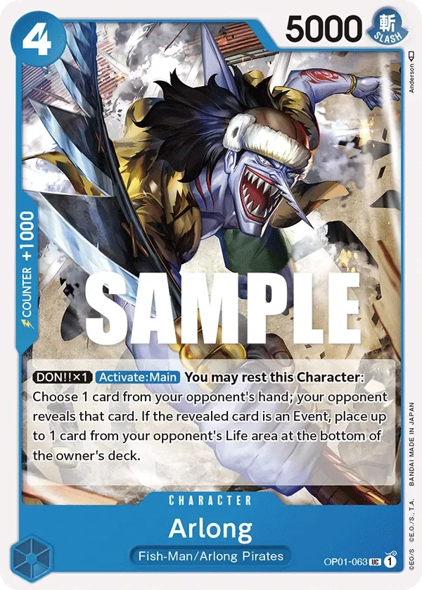 Arlong #OP01-063 Romance Dawn One Piece card