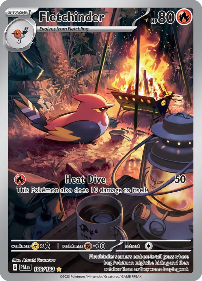 Fletchinder #199 Paldea Evolved Pokemon card