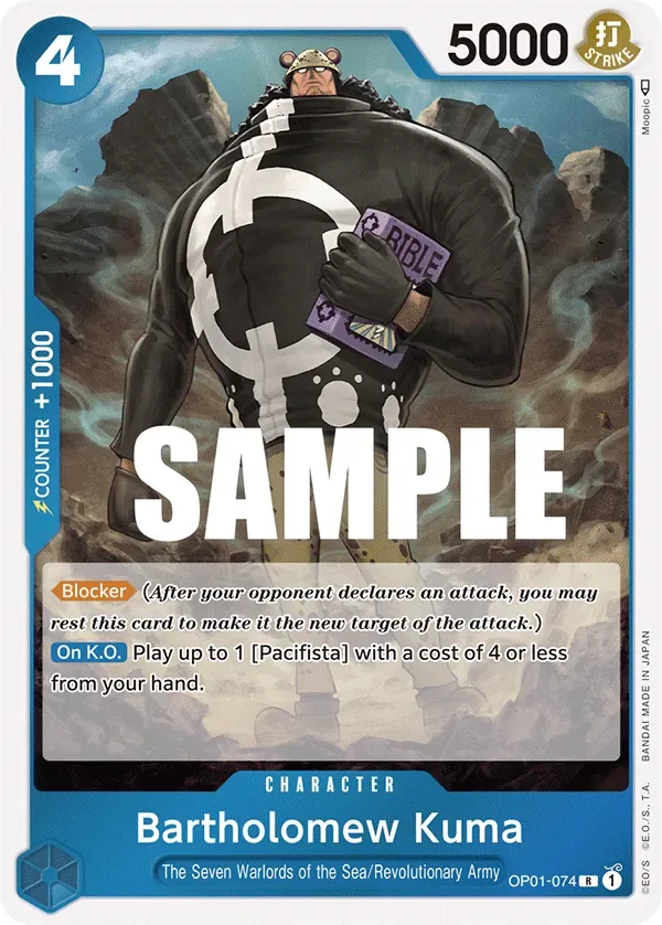 Bartholomew Kuma #OP01-074 Romance Dawn One Piece card