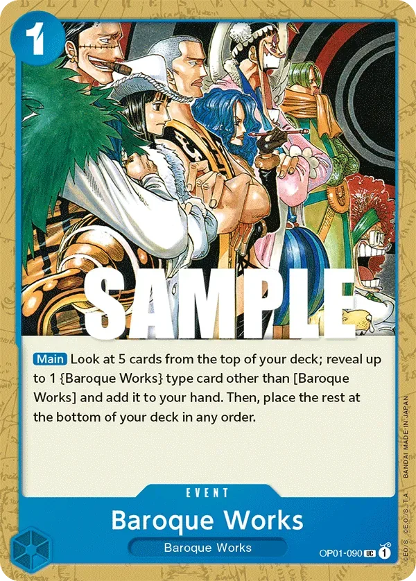 Baroque Works #OP01-090 Romance Dawn One Piece card