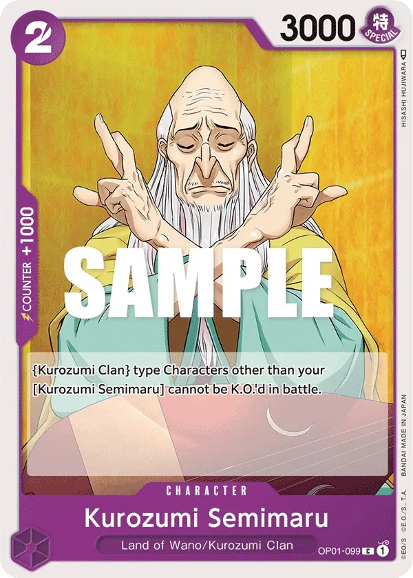 Kurozumi Semimaru #OP01-099 Romance Dawn One Piece card