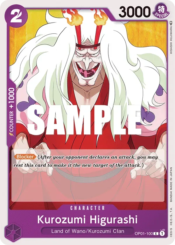 Kurozumi Higurashi #OP01-100 Romance Dawn One Piece card
