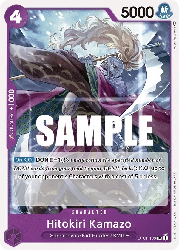 Hitokiri Kamazo #OP01-108 Romance Dawn One Piece card