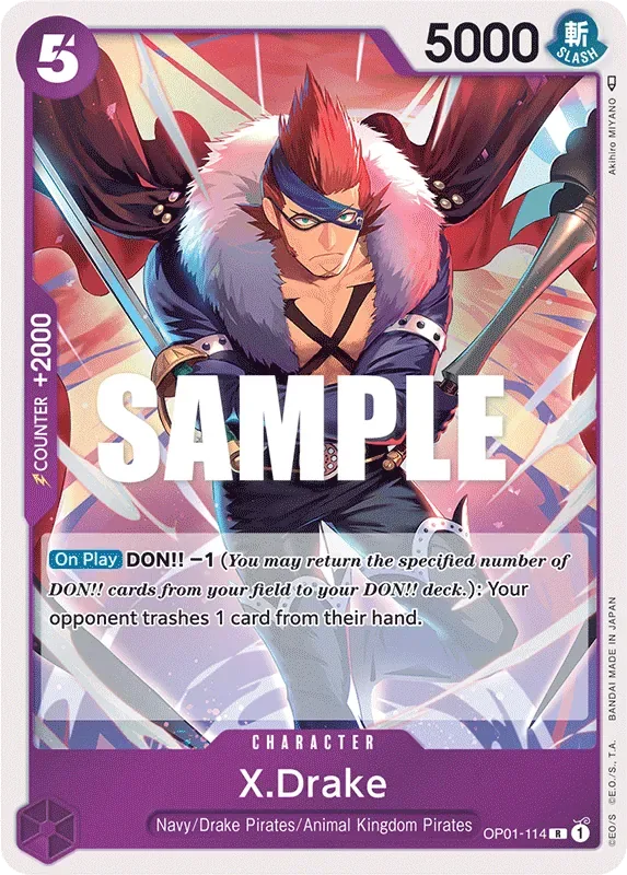 X.Drake #OP01-114 Romance Dawn One Piece card