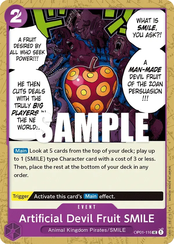 Artificial Devil Fruit SMILE #OP01-116 Romance Dawn One Piece card