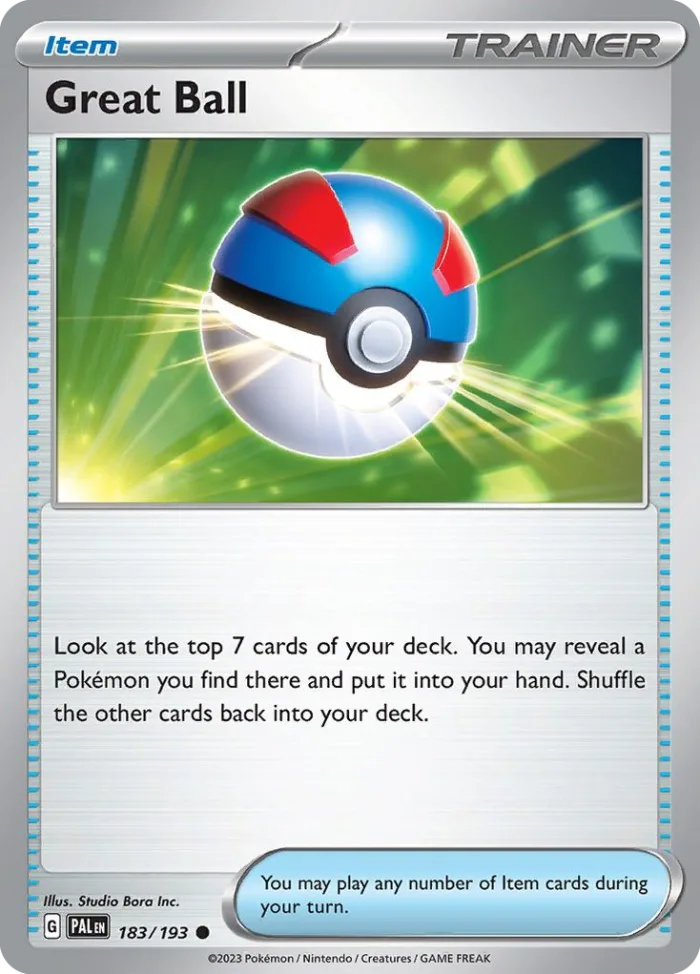 Great Ball #183 Paldea Evolved Pokemon card