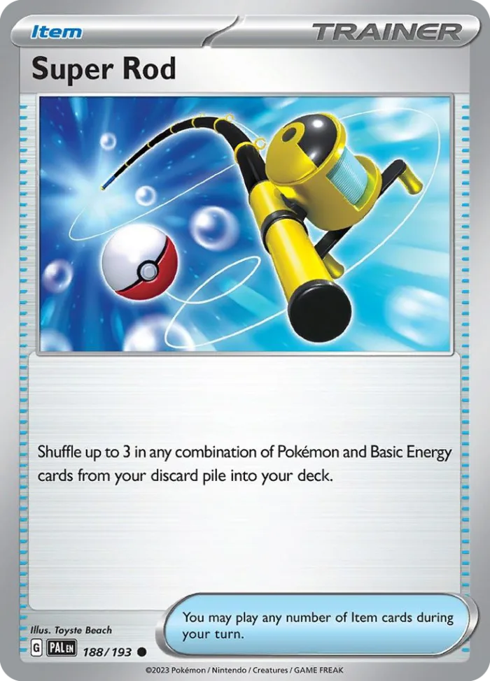 Super Rod #188 Paldea Evolved Pokemon card
