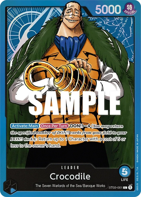 Crocodile #ST03-001 The Seven Warlords of the Sea One Piece card