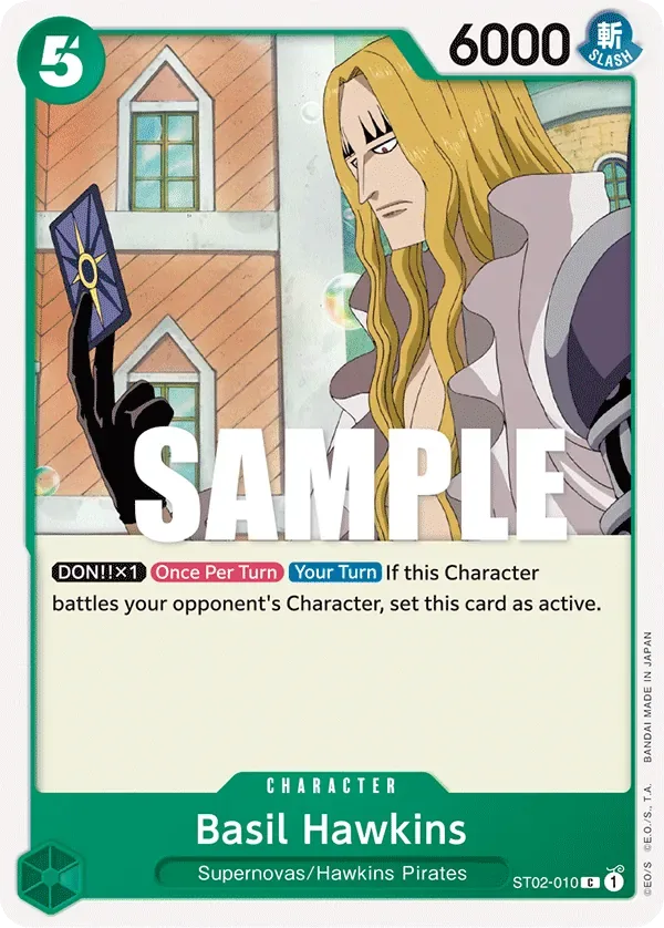 Basil Hawkins #ST02-010 Worst Generation One Piece card
