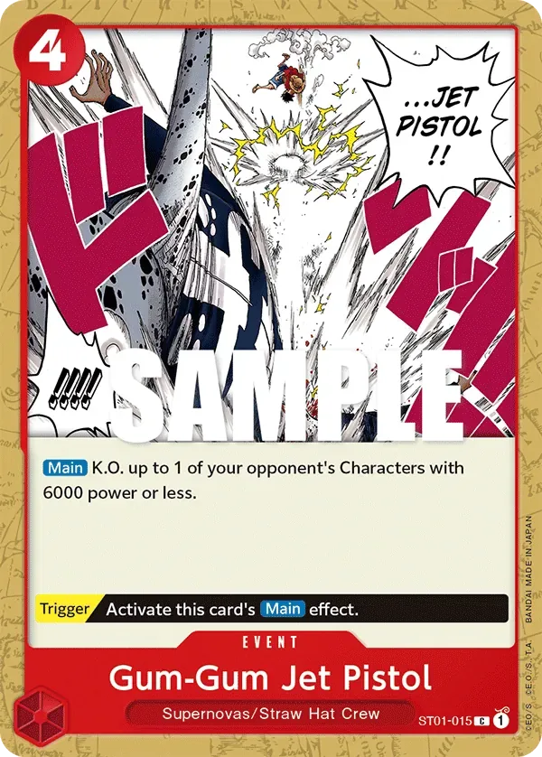 Gum-Gum Jet Pistol #ST01-015 Straw Hat Crew One Piece card