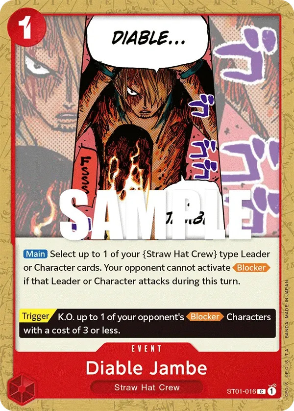 Diable Jambe #ST01-016 Straw Hat Crew One Piece card
