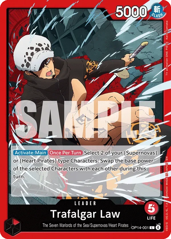 Trafalgar Law #OP14-001 The Azure Sea's Seven One Piece card