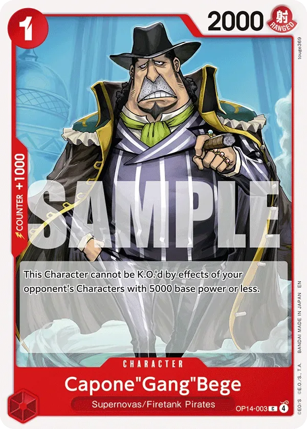 Capone"Gang"Bege #OP14-003 The Azure Sea's Seven One Piece card