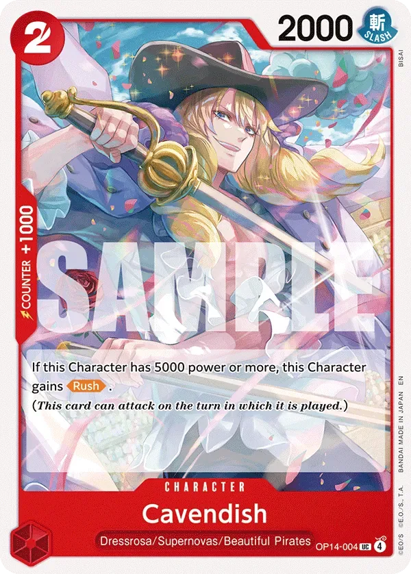 Cavendish #OP14-004 The Azure Sea's Seven One Piece card