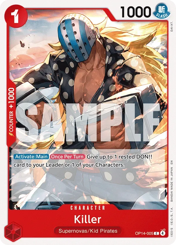 Killer #OP14-005 The Azure Sea's Seven One Piece card