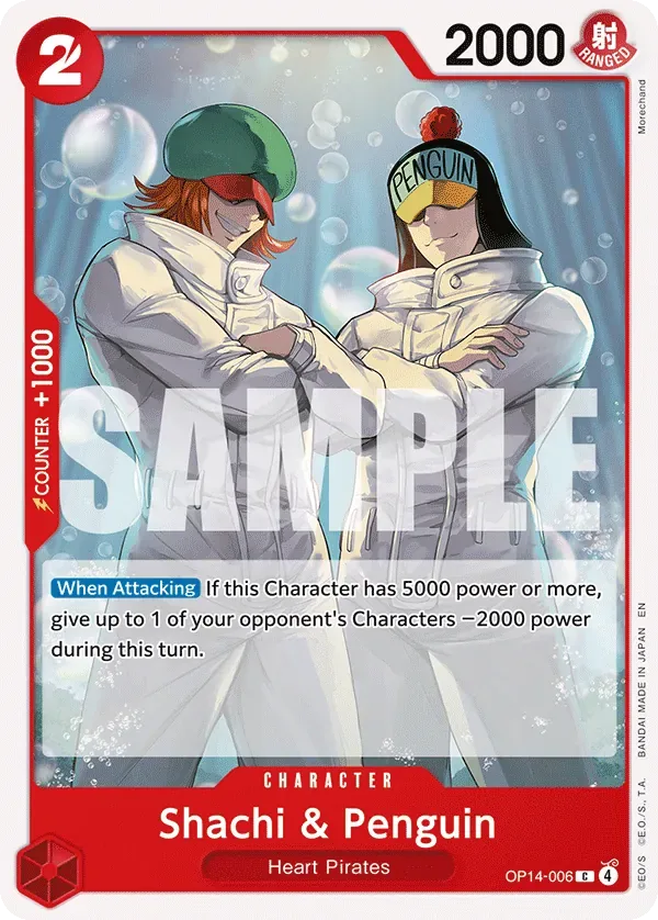 Shachi & Penguin #OP14-006 The Azure Sea's Seven One Piece card