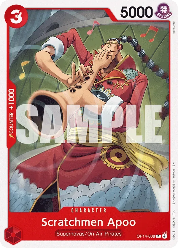 Scratchmen Apoo #OP14-008 The Azure Sea's Seven One Piece card